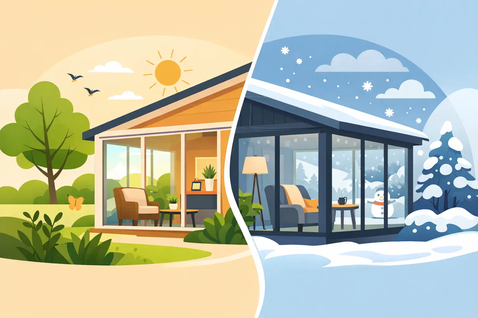 Three Season Sunroom vs Four Season