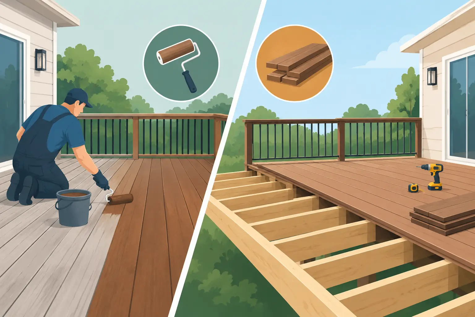 Deck Resurfacing vs Rebuilding: Which Fits? Deck Resurfacing vs Rebuilding: Which Fits?