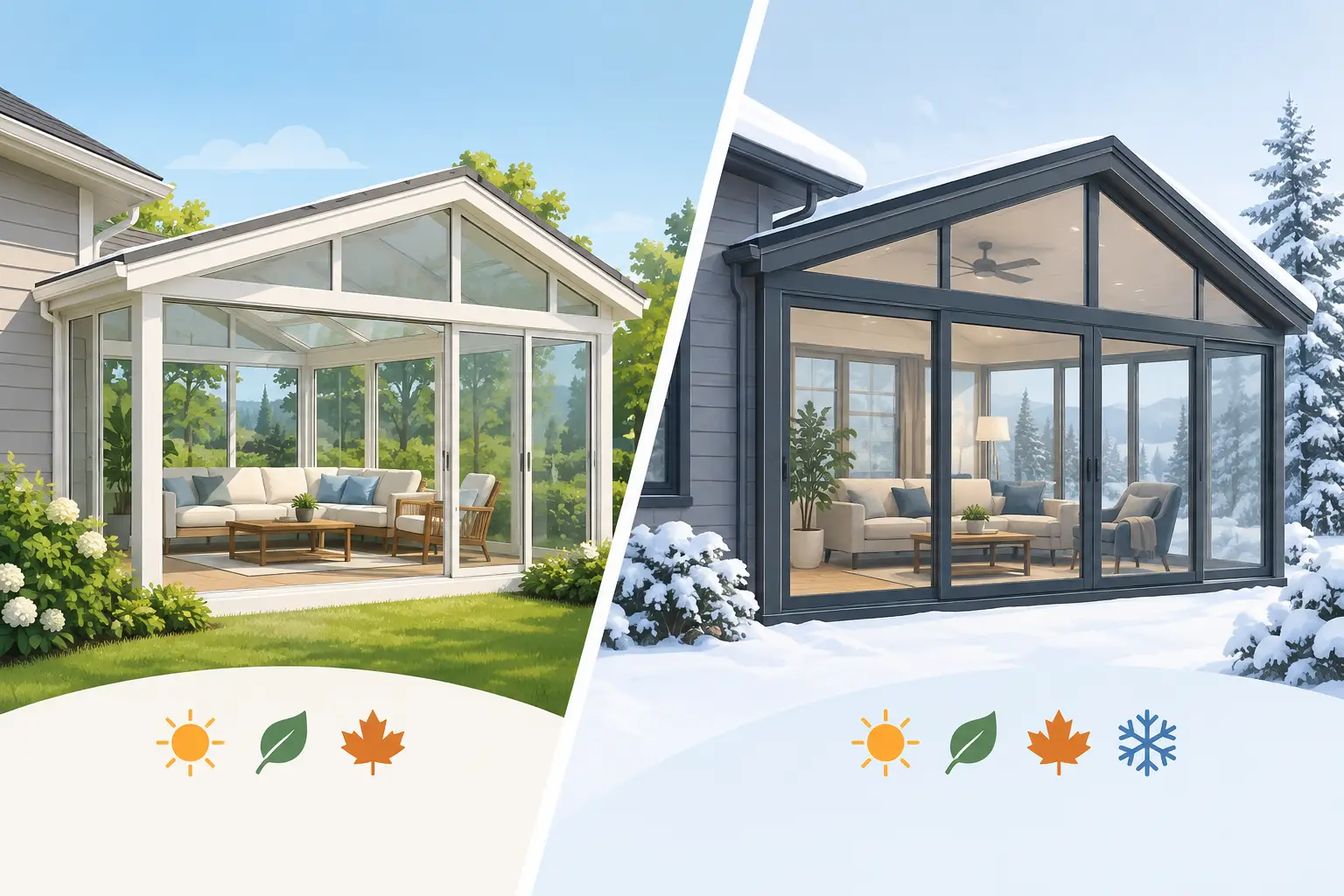 Three Season Versus Four Season Sunrooms Three Season Versus Four Season Sunrooms